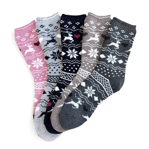 3 pari volnenih nogavic z mešanico alpake, 5770 snežinke