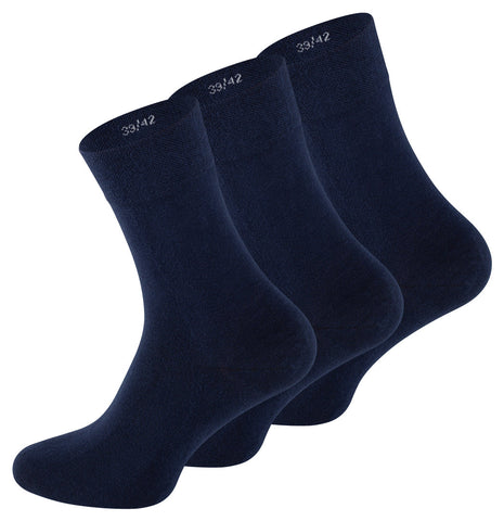 3 pari premium poslovnih moških nogavic C.Crown, temno modre 2138