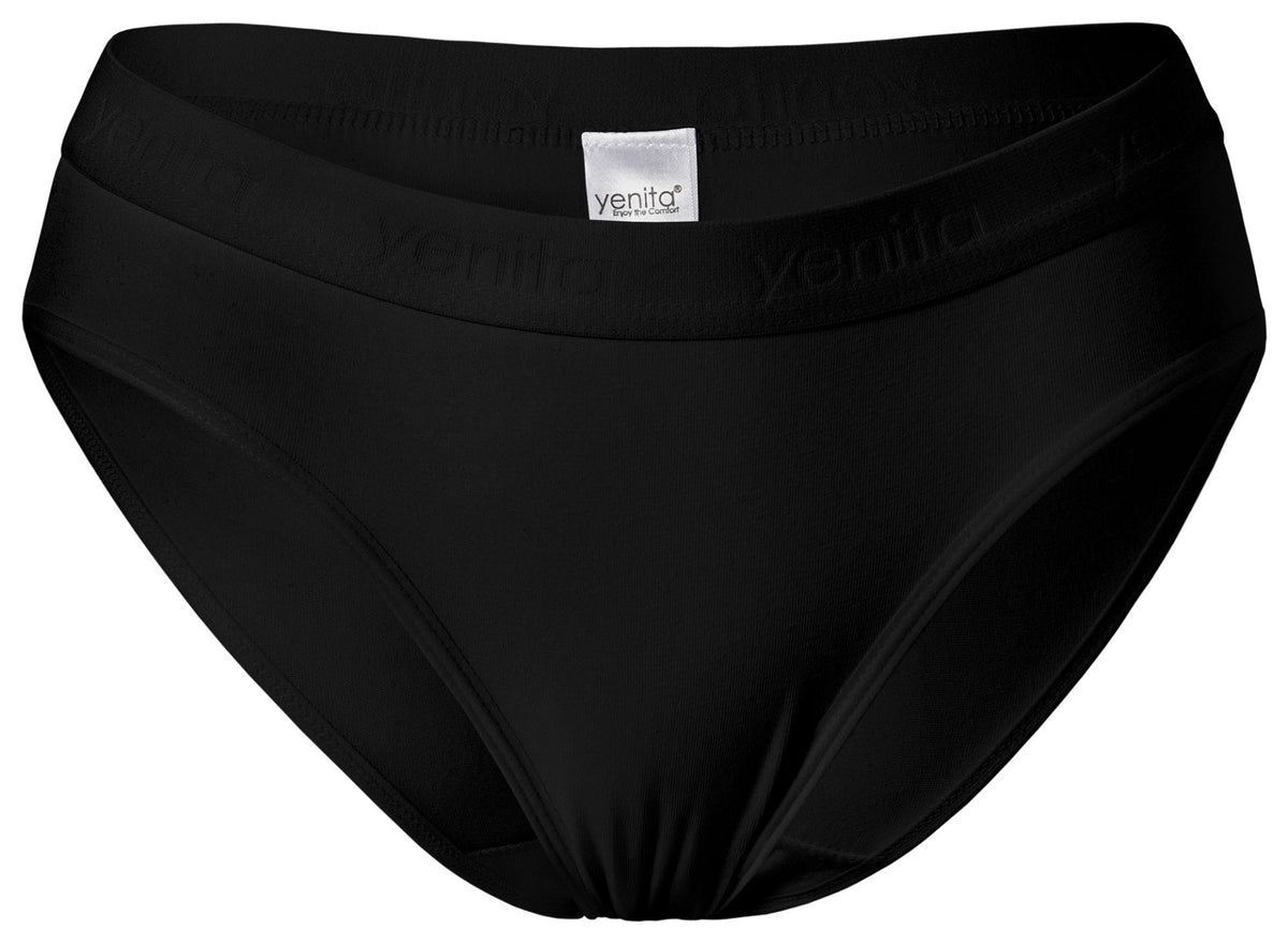 Ženske bombažne bikini slip spodnjice Sport 3/1, Yenita 5055 črna