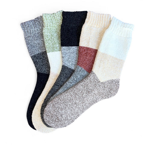 3 pari volnenih nogavic z mešanico alpake, 5770 tris barv