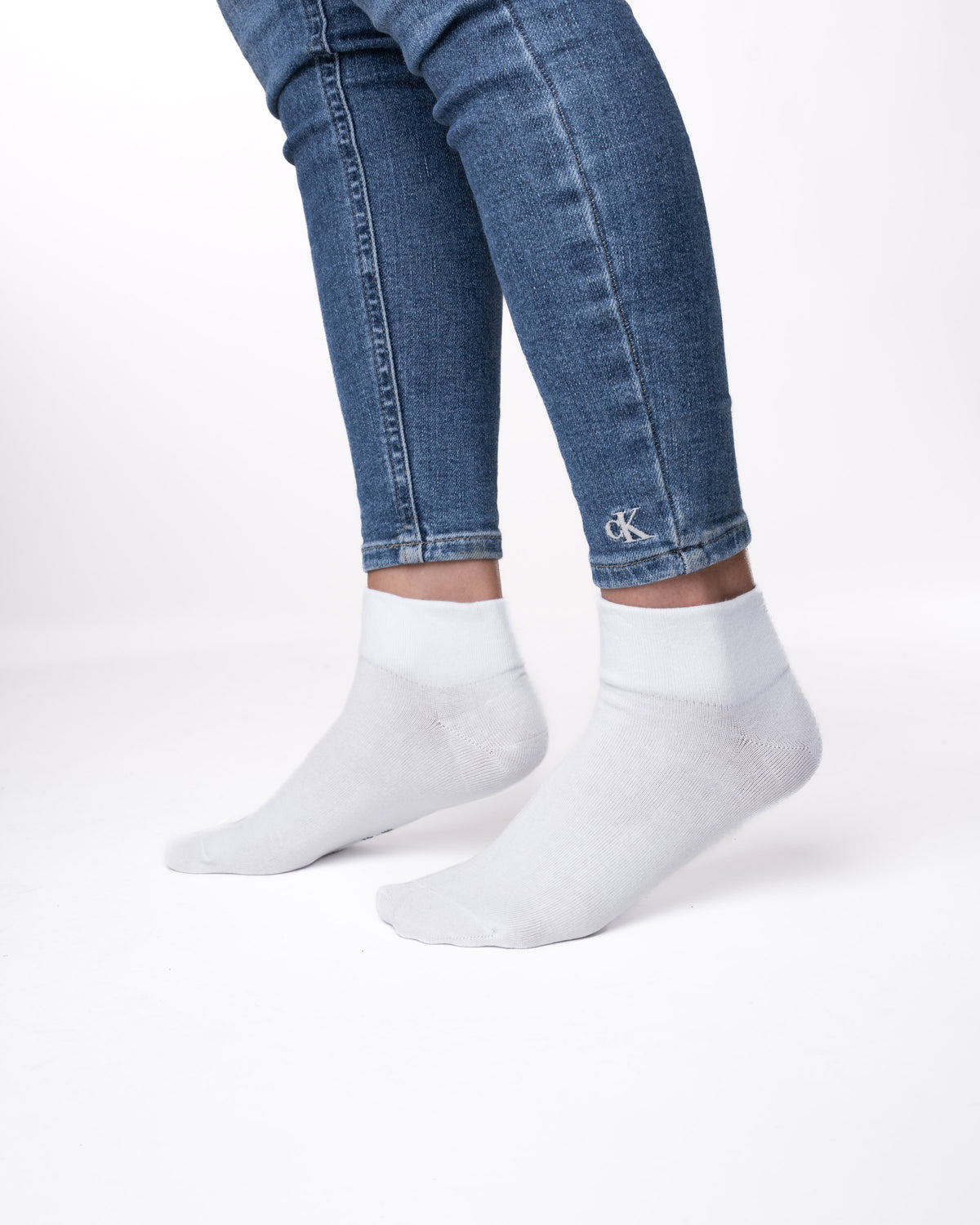6 parov nogavic brez elastike, nizke BELE 6457