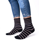 6 parov ženskih antibakterijskih nogavic brez elastike in brez šiva, črtaste 5838 TANJŠE