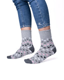 6 parov ženskih nogavic brez elastike 5580.2, sivo-črne