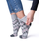 6 parov ženskih nogavic brez elastike 5580.2, sivo-črne