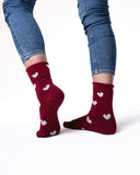 6 parov ženskih nogavic brez elastike, bordo mix 5928