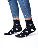 6 parov ženskih nogavic brez elastike, polvisoke črno-bele 5681