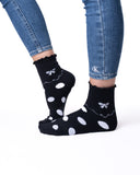 6 parov ženskih nogavic brez elastike, polvisoke črno-bele 5681