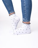 6 parov ženskih nogavic brez elastike, polvisoke s pikicami 5573