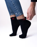 6 parov ženskih nogavic brez elastike, polvisoke srček 5563 MIX