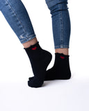 6 parov ženskih nogavic brez elastike, polvisoke srček 5563 MIX