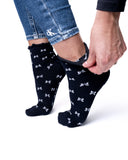 6 parov ženskih nogavic brez elastike, polvisoke z vzorčki 5802