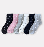 6 parov ženskih polvisokih nogavic, srca 5882