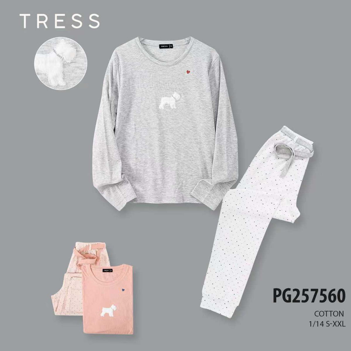 Ženska dolga pižama, Tress 7560 mini kuža