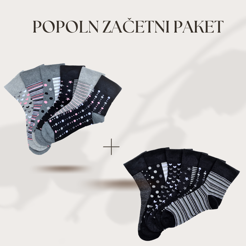 Starter paket nogavic brez elastike za ženske
