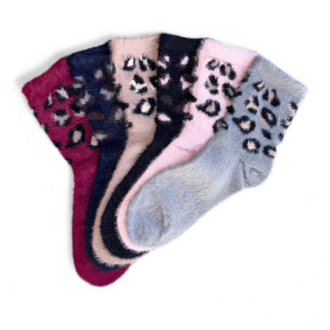 3 pari toplih puhastih nogavic, 5767 leopard