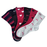 6 parov ženskih nogavic brez elastike, bordo mix 5928