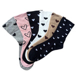 6 parov ženskih nogavic brez elastike, veliki srčki 5929