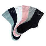 6 parov ženskih nogavic brez elastike, srčkast rob 5930