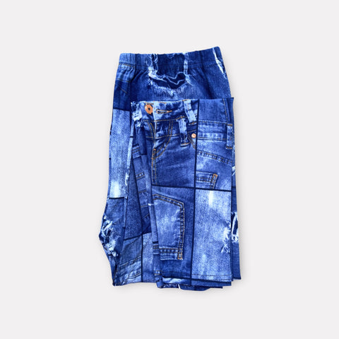 Bombažne pajkice za večje številke 1639, mozaik jeans