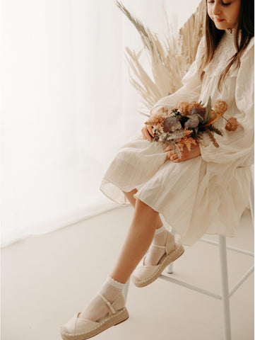 Fiore dekliške najlonske nogavice Claire, 15 den, bele