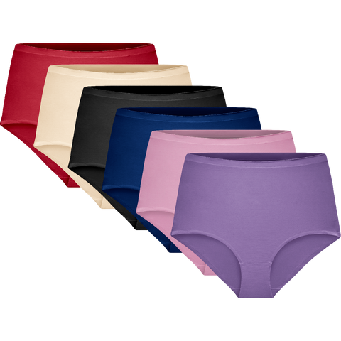 6x ženske slip spodnjicez visokim pasom iz mikrofibre, Gaubert 952 mix