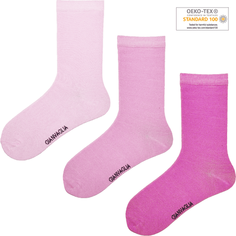 3 pari otroških dekliških nogavic Gianvaglia, roza