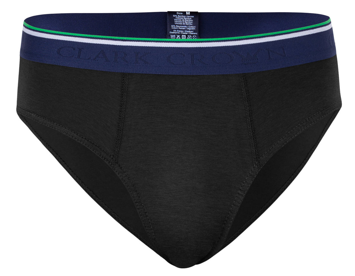 Moške bambus slip spodnjice Clark Crown 3/1, črne