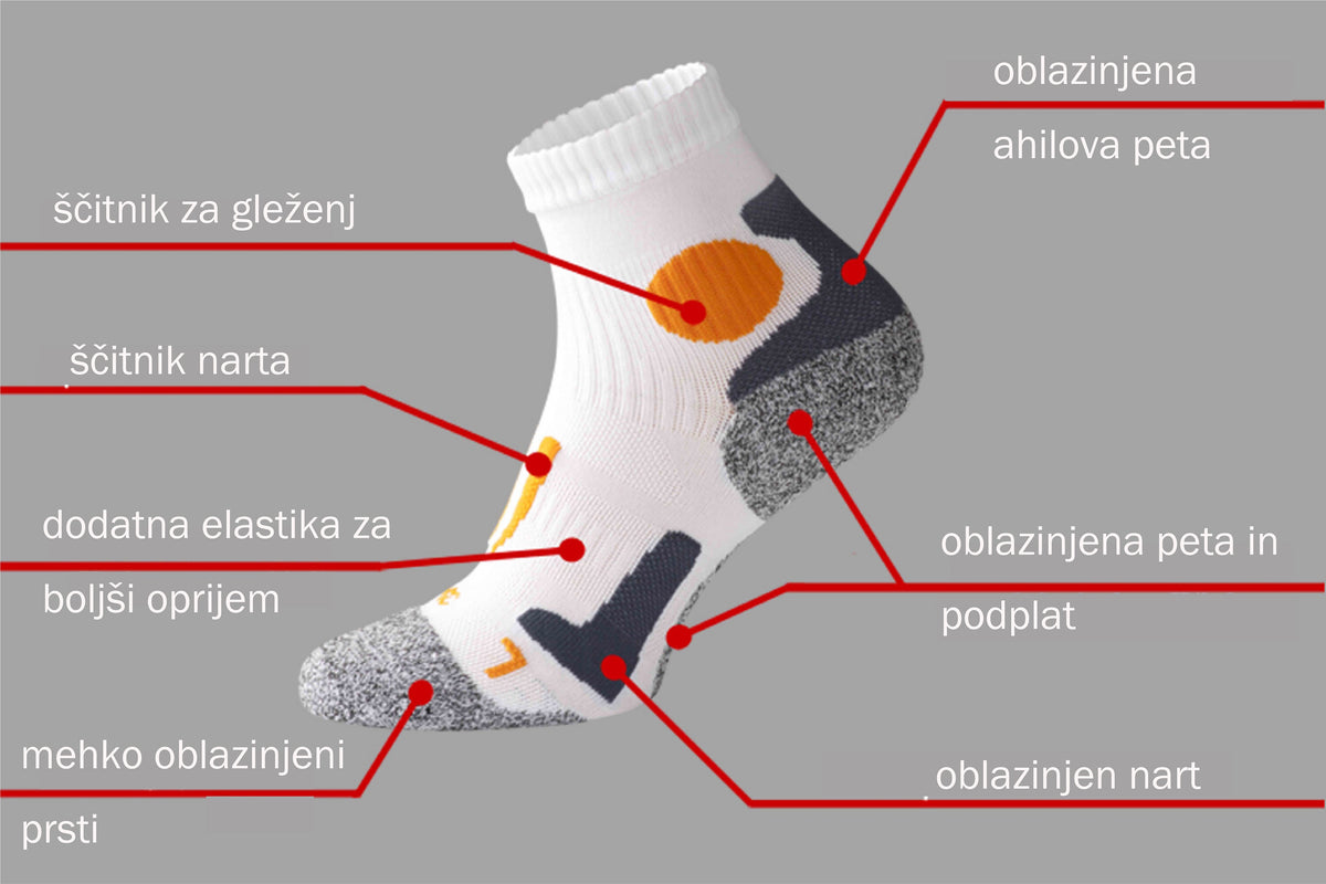 Športne performance tekaške nogavice, črne