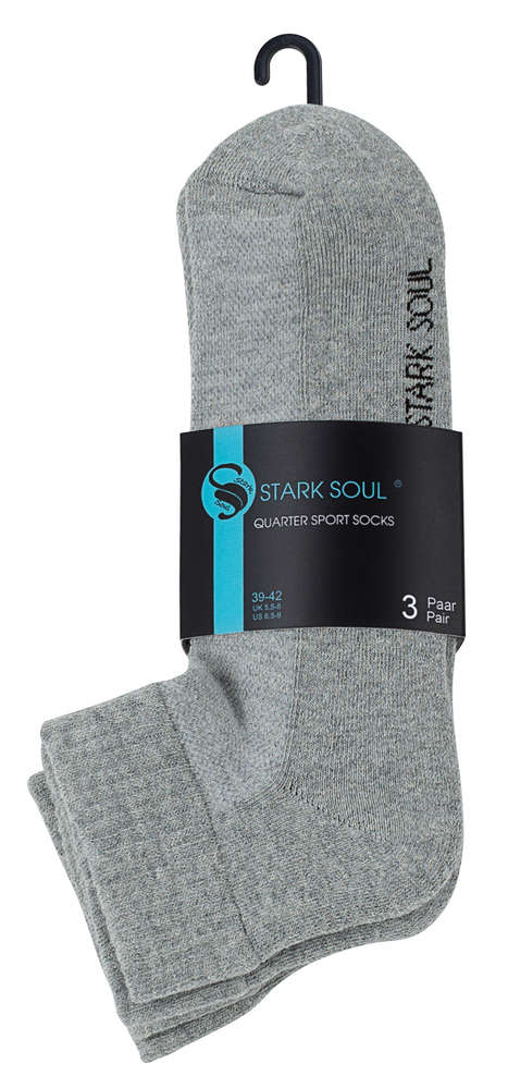 3 pari quarter športnih nogavic S.Soul 2100, sive