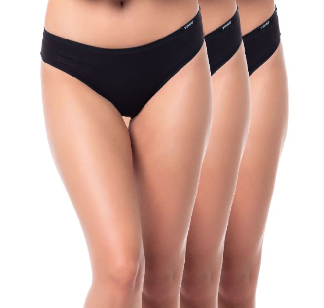Ženske bombažne bikini slip spodnjice 5099, črne 3/1