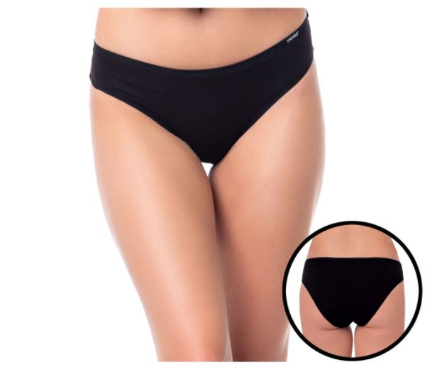 Ženske bombažne bikini slip spodnjice 5099, črne 3/1