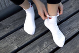 6 parov ženskih nogavic brez elastike, polvisoke srček 5563