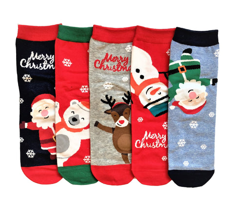 5 parov ženskih božičnih nogavic 5648