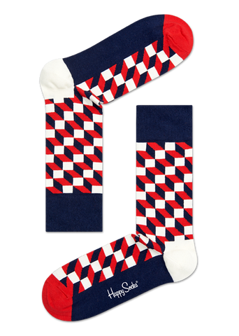 Filled Optic sock navy, Happy socks